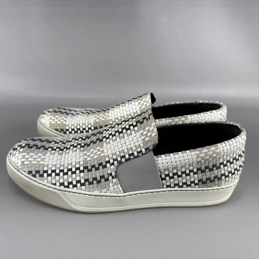 Lanvin Woven Slip On Shoes Mens Size 8 Casual Comfort Loafer‎ Beach Minimalist